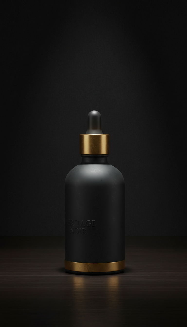 Beard oil in heritage slate bottle
