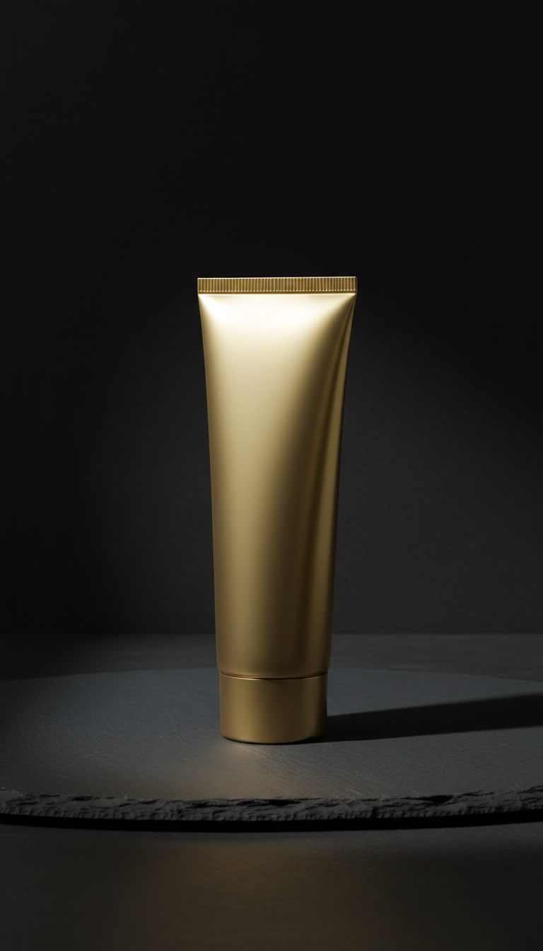 Aftershave balm in polished brass tube